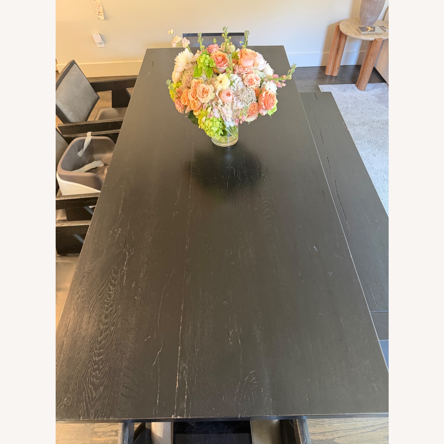 Restoration Hardware Reclaimed Oak Black Wood Dining Table - image-3