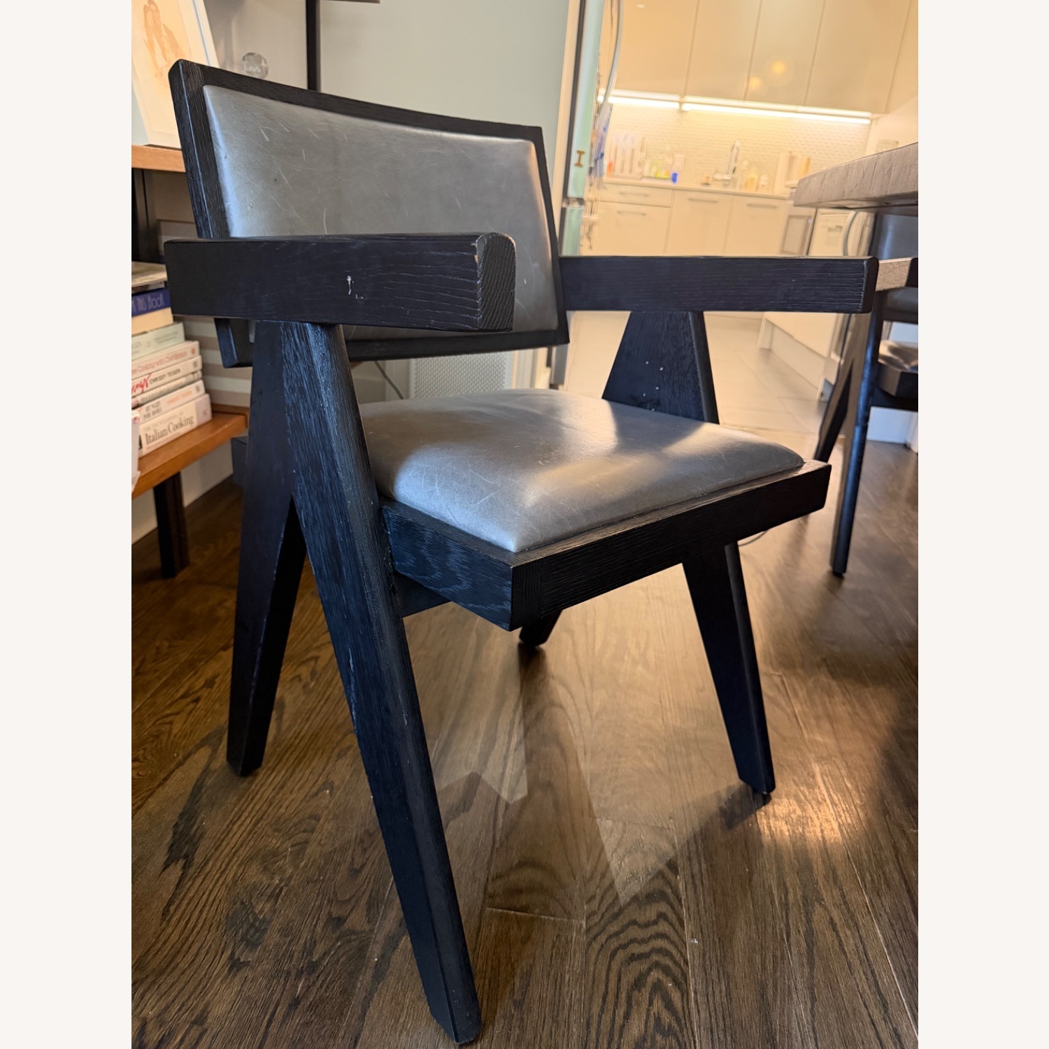 Restoration Hardware Jakob Black Wood Armchair - image-1