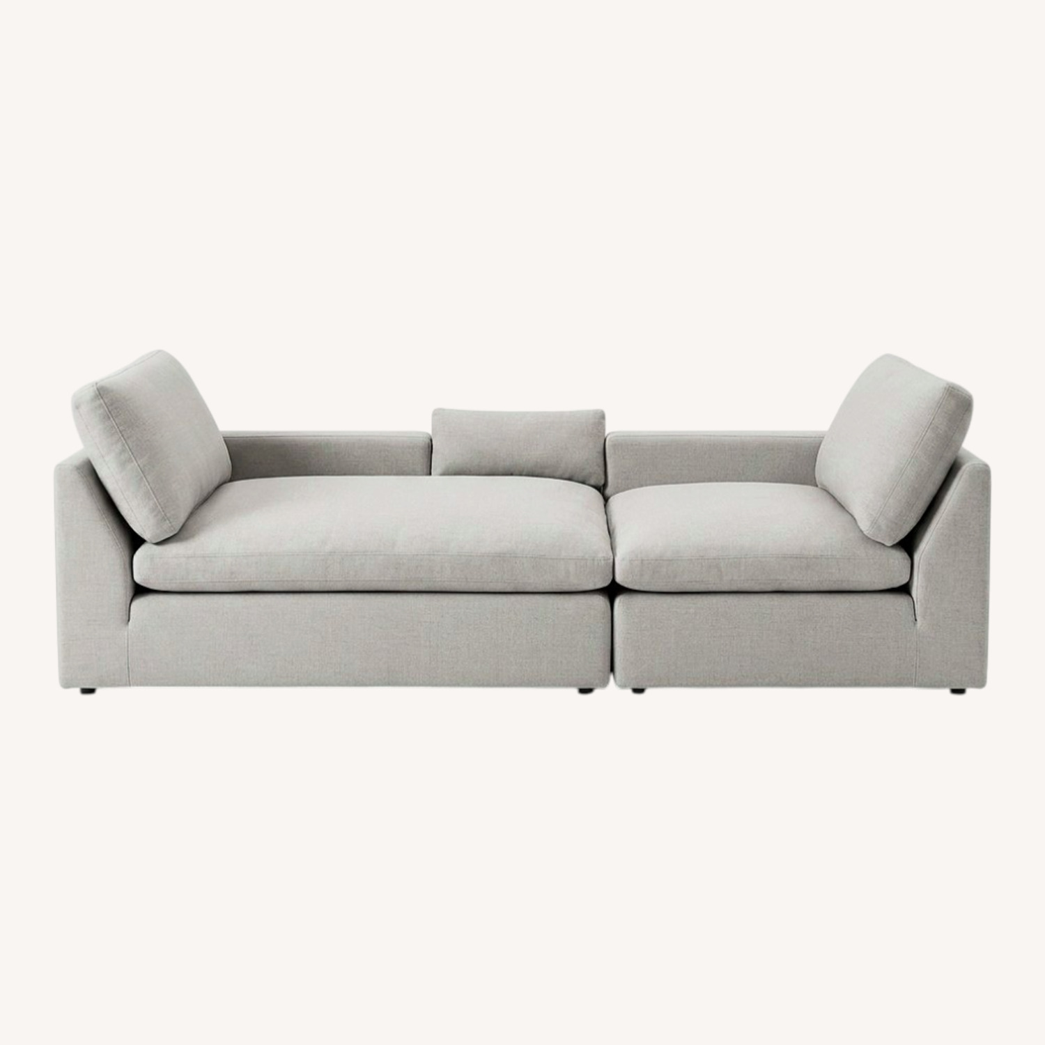 Sofas To Go White Suede 2 Piece Sectional - image-0