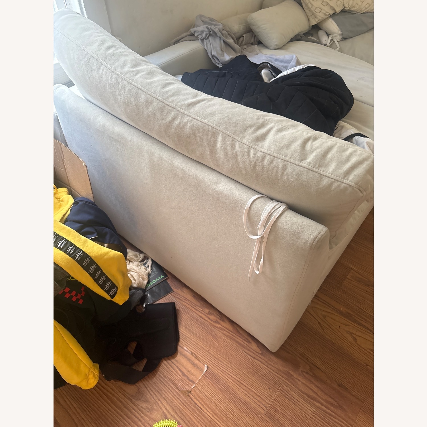 Sofas To Go White Suede 2 Piece Sectional - image-2