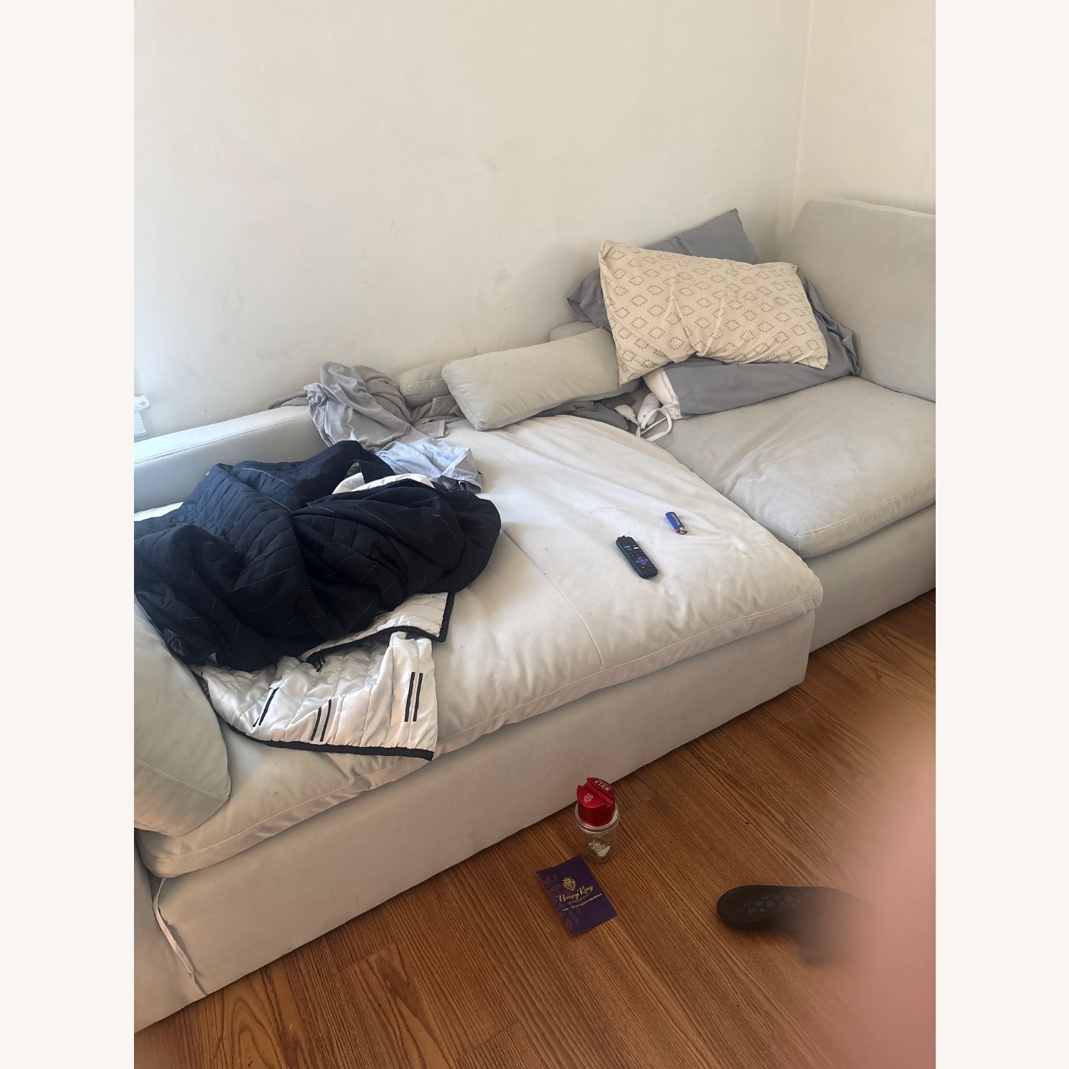 Sofas To Go White Suede 2 Piece Sectional - image-3