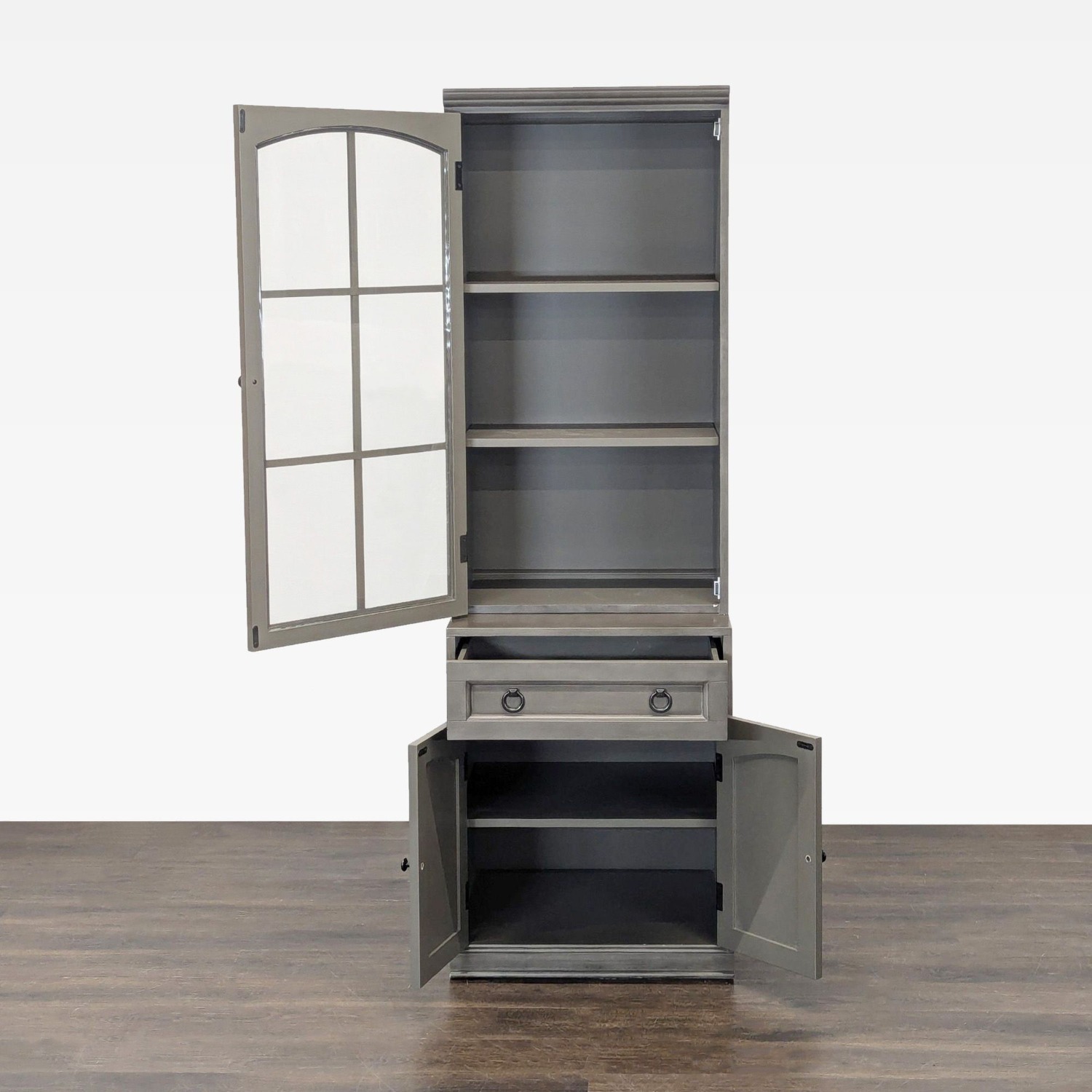 One Drawer Hutch with Glass Doors  - image-9