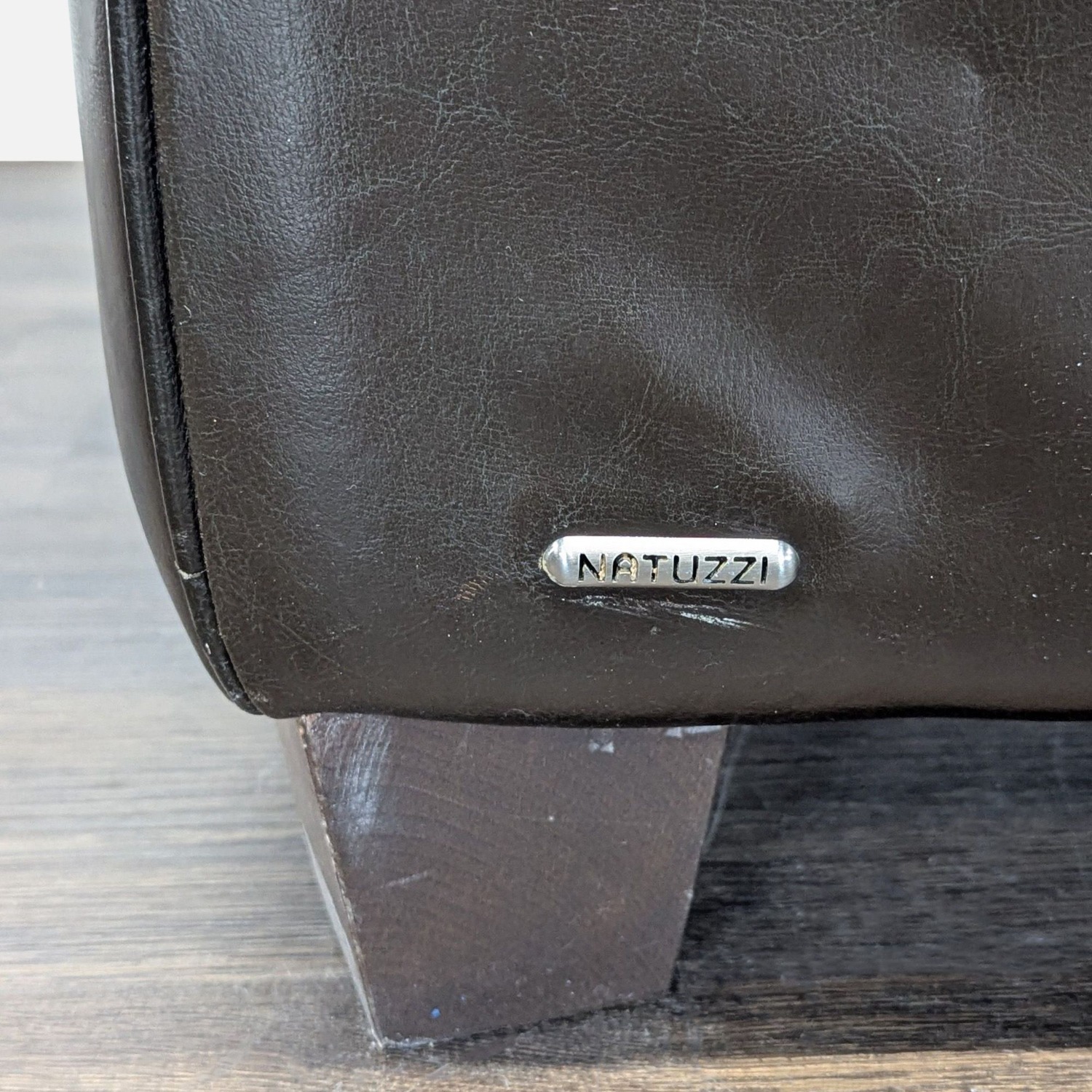 Natuzzi Black Leather Lounge Armchair - image-4