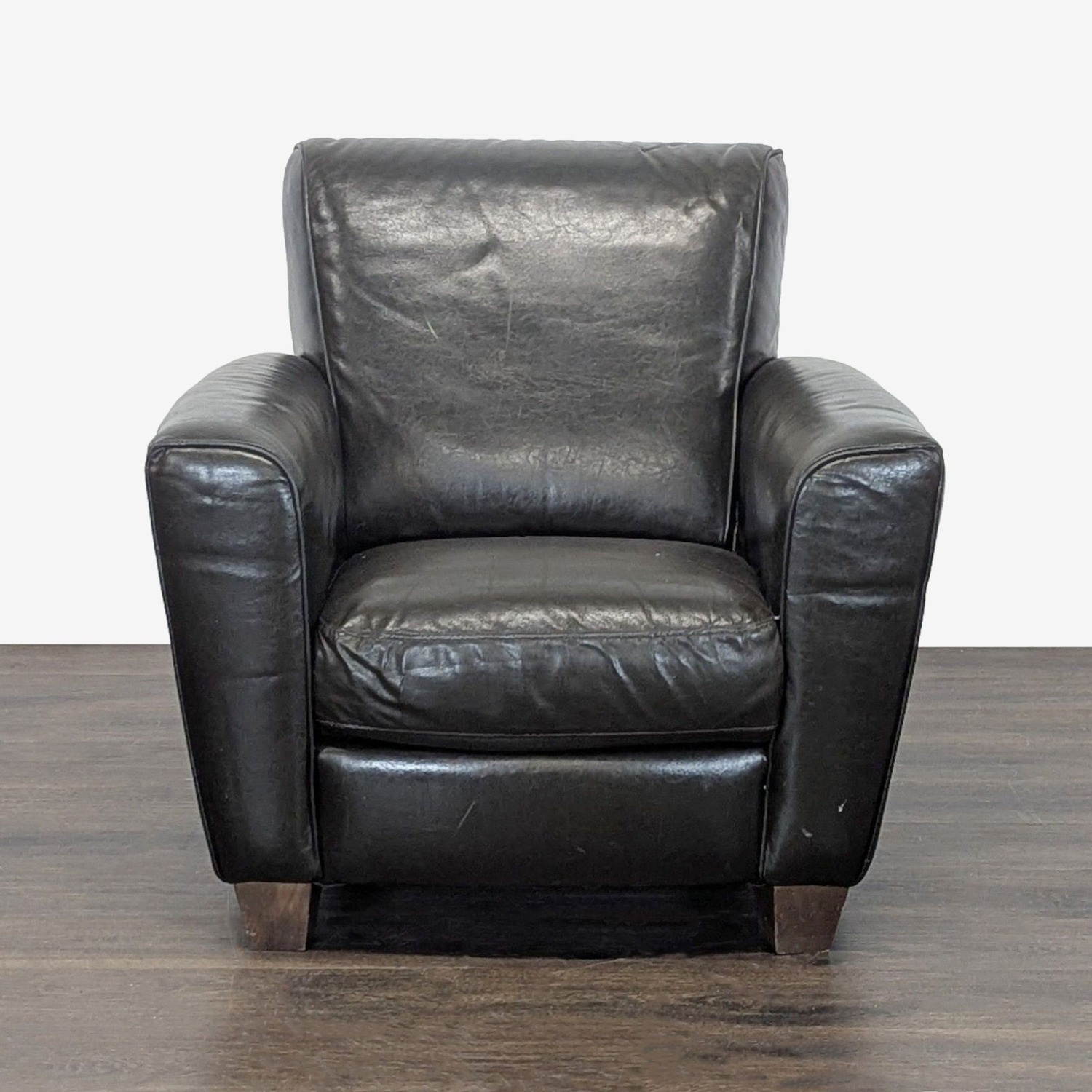 Natuzzi Black Leather Lounge Armchair - image-10