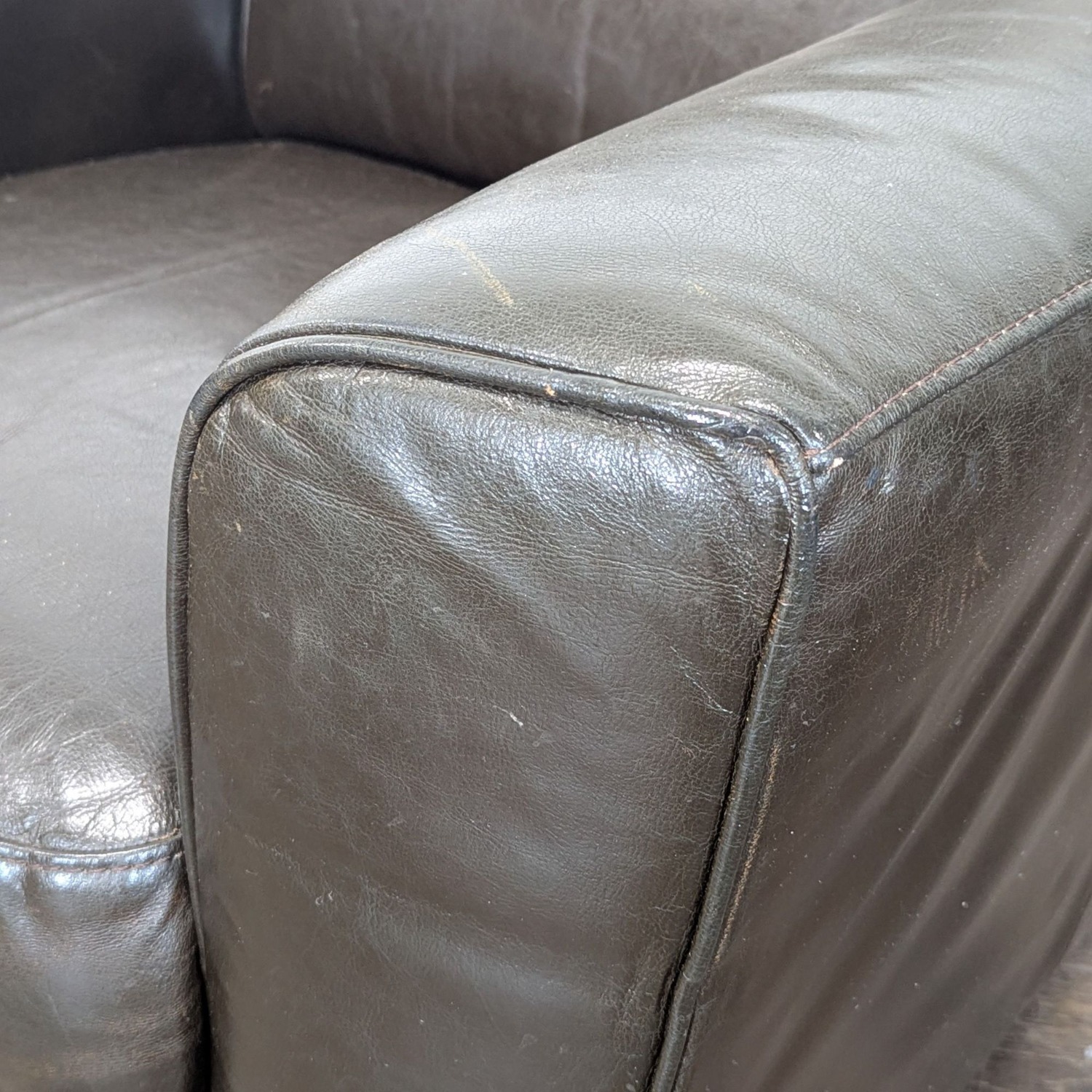 Natuzzi Black Leather Lounge Armchair - image-2