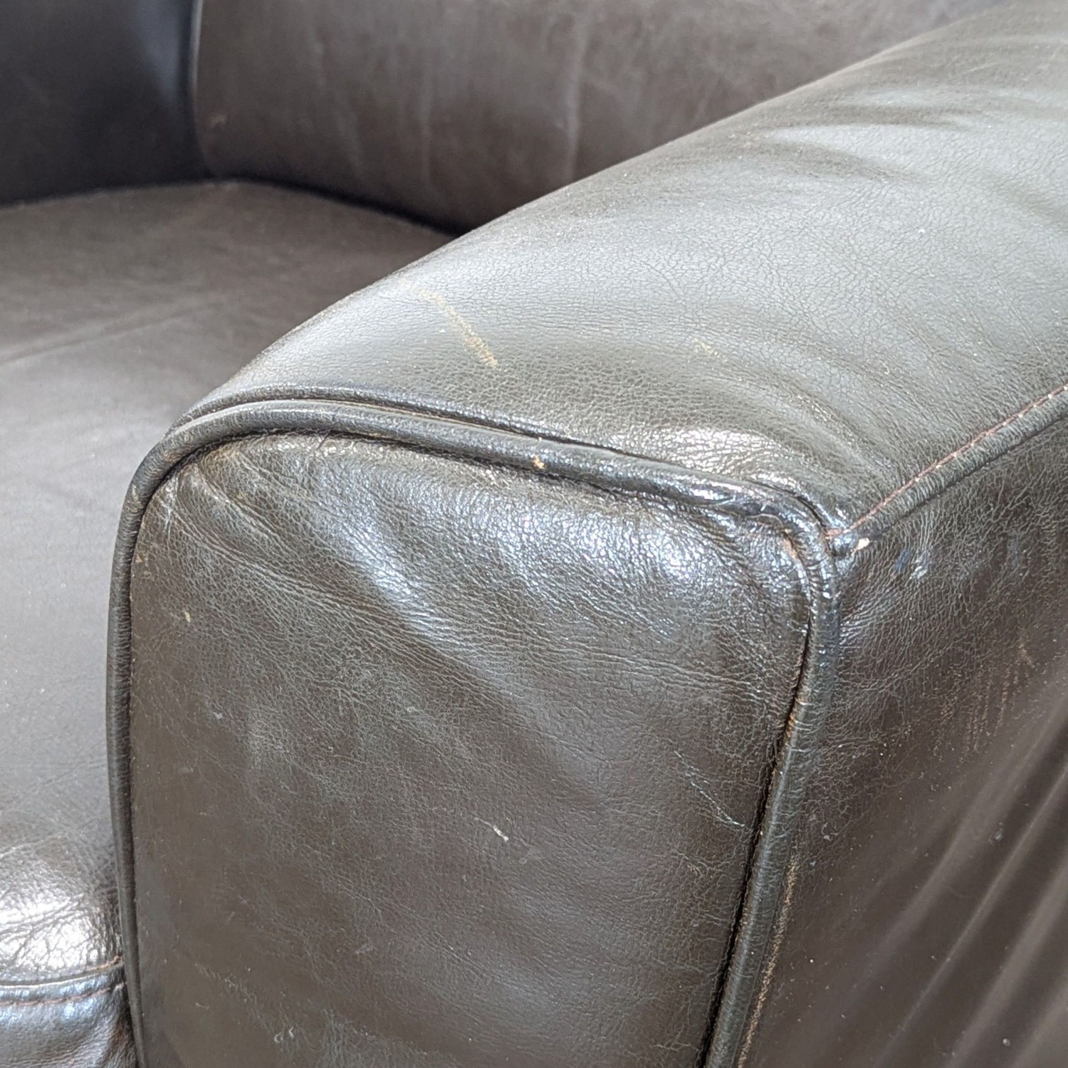 Natuzzi Black Leather Lounge Armchair - image-3