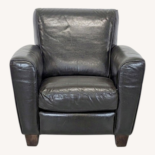 Used Natuzzi Black Leather Lounge Armchair for sale on AptDeco