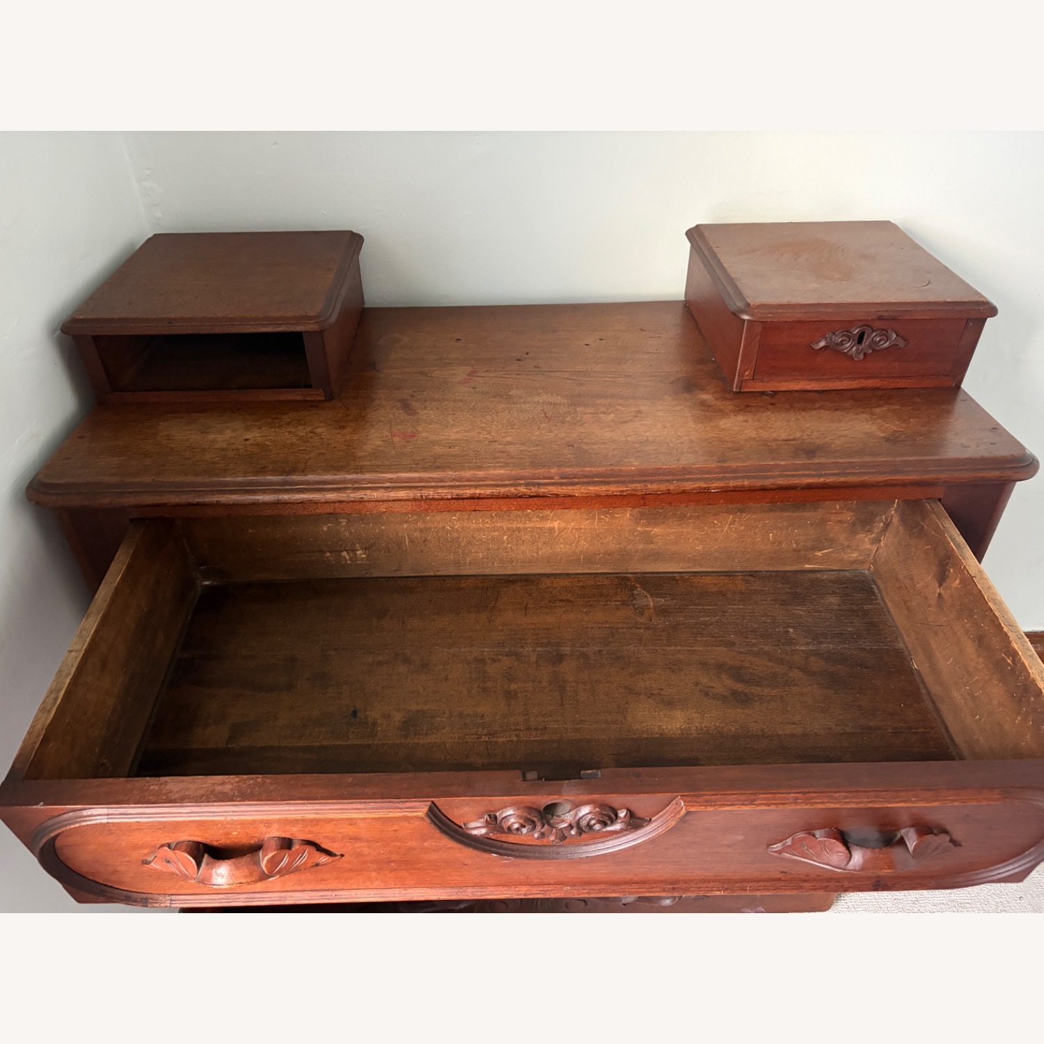 Vintage/Antique Dark Brown Wood Dresser - image-2