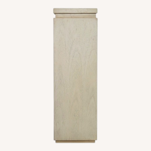 Used Wood Gallery Pedestal + Removable Teak Sculpture for sale on AptDeco