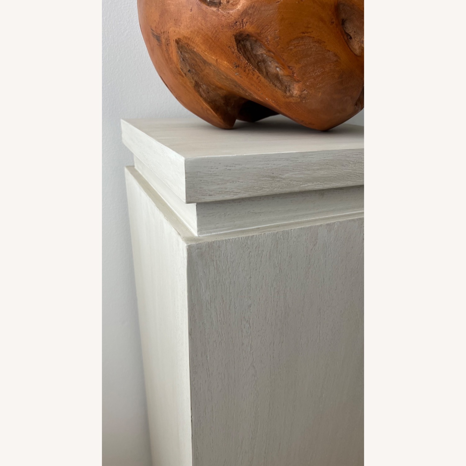 Wood Gallery Pedestal + Removable Teak Sculpture - image-3