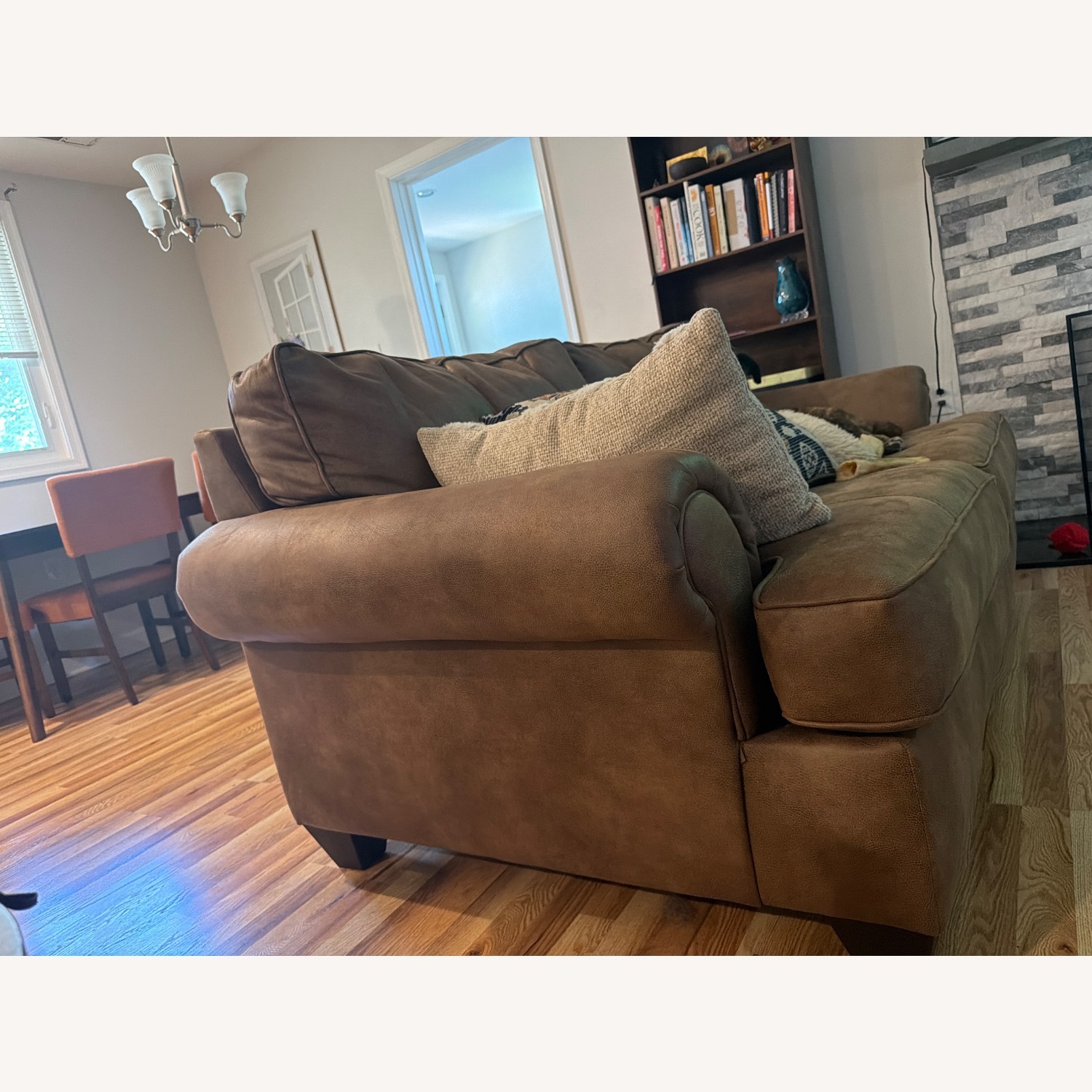 Bob's Discount Furniture Dark Brown Loveseat - image-3