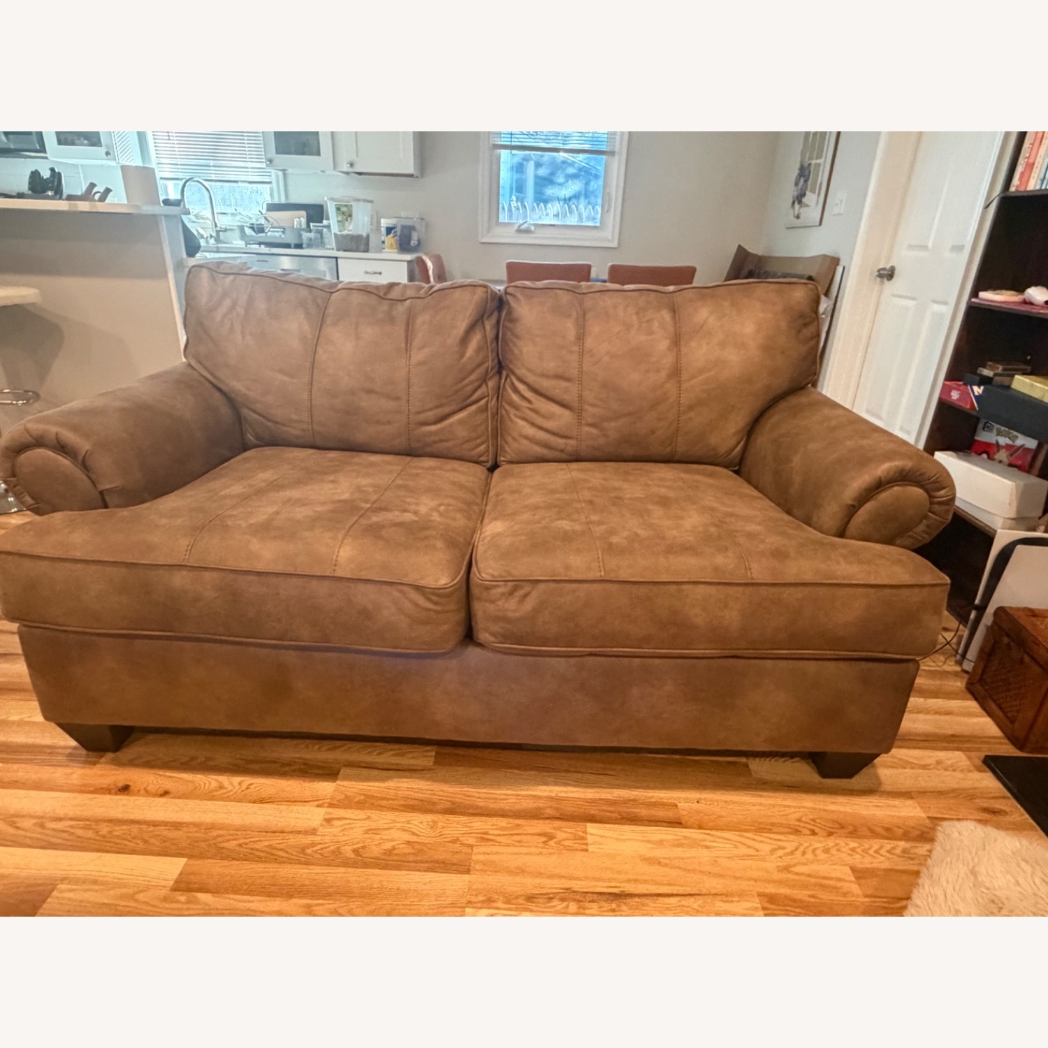 Bob's Discount Furniture Dark Brown Loveseat - image-2