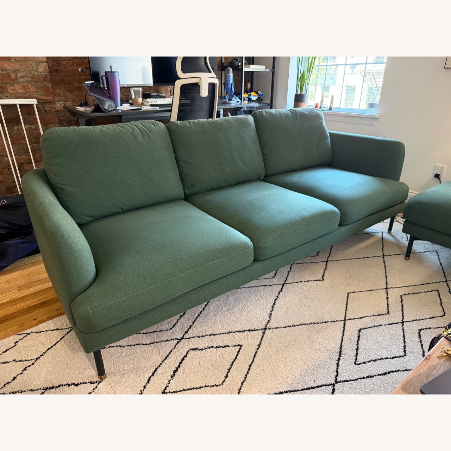 Castlery Pebble Green 3 Seater Sofa with Ottoman - image-2