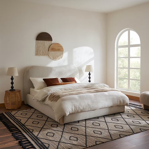 Used Castlery Natural Fabric Queen Bed for sale on AptDeco