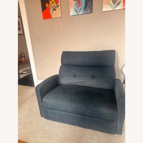 Used Target Upholstered Tufted Loveseat Recliner for sale on AptDeco
