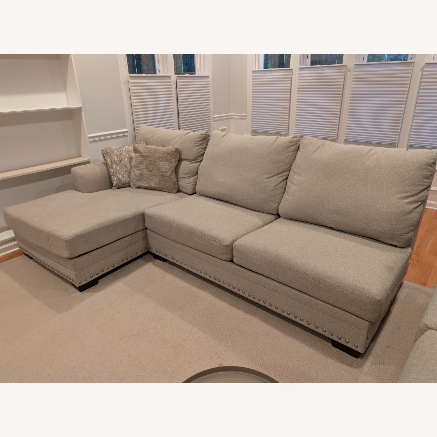 The Roomplace Light Gray Fabric 2 Piece Sectional - image-2