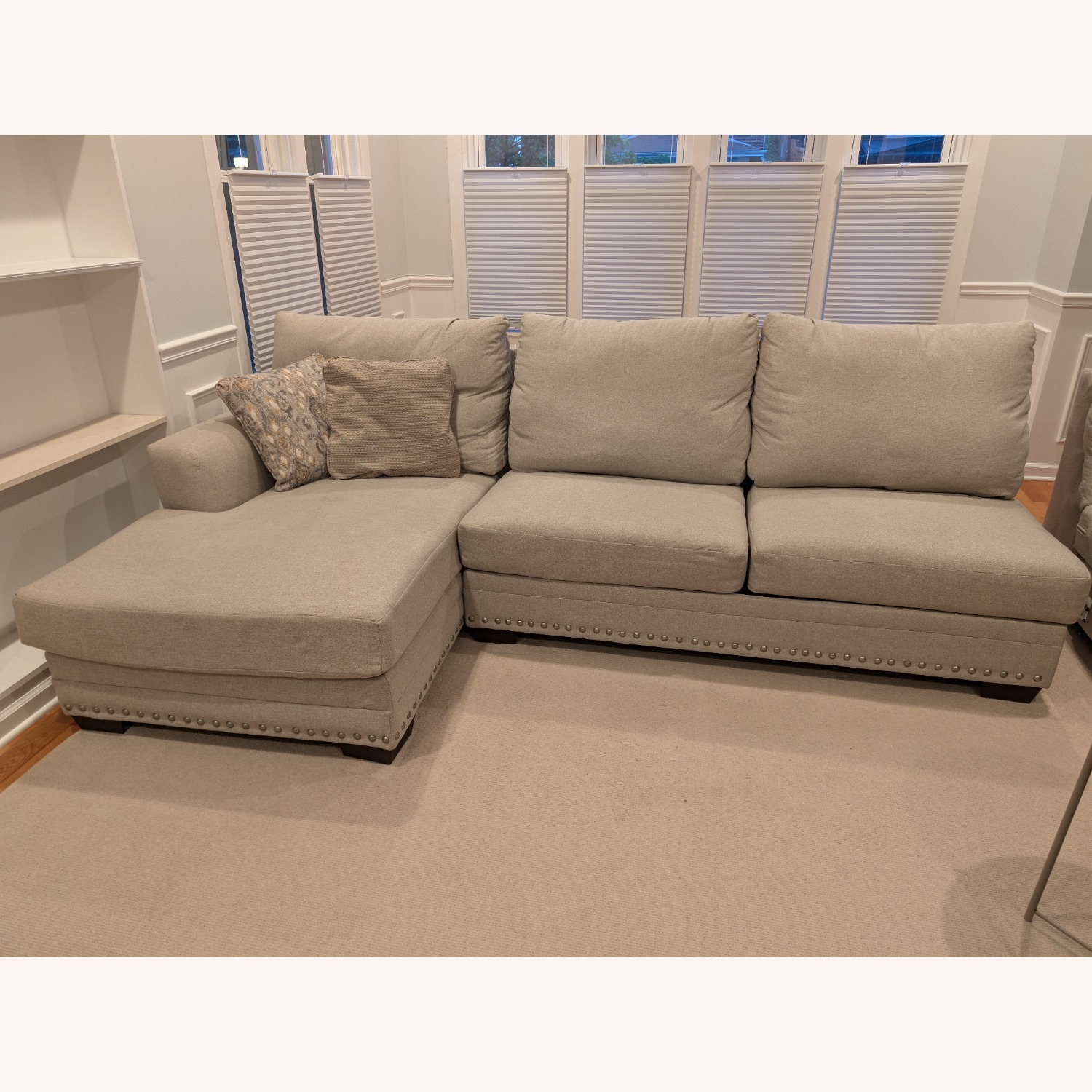 The Roomplace Light Gray Fabric 2 Piece Sectional - image-4