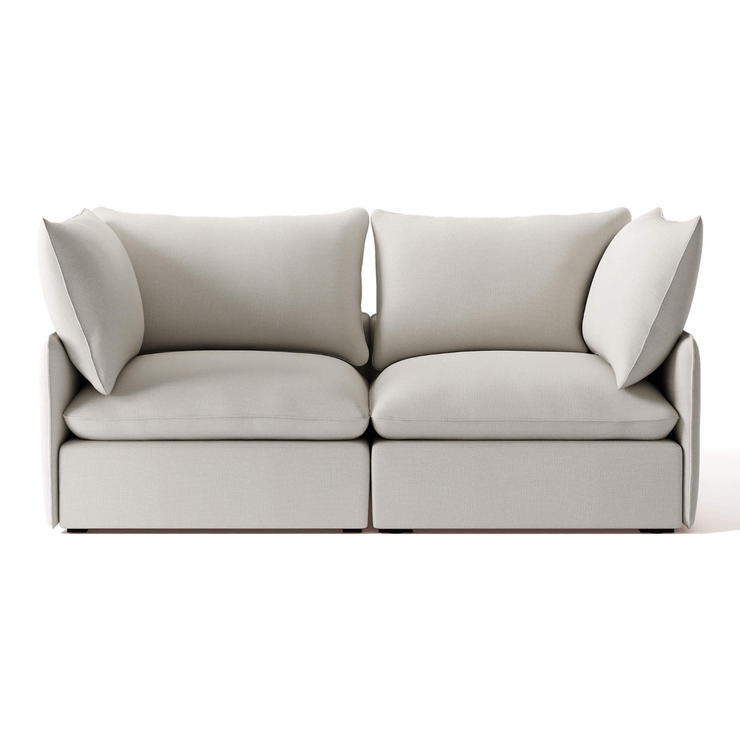 CB2 Light Gray Linen 3+ Seater Sofa - image-11