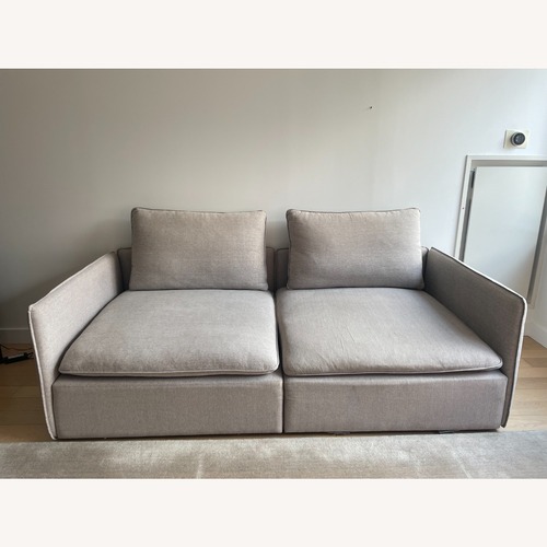 Used CB2 Light Gray Linen 3+ Seater Sofa for sale on AptDeco