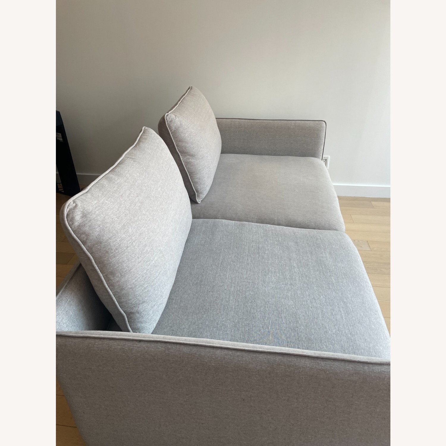 CB2 Light Gray Linen 3+ Seater Sofa - image-4
