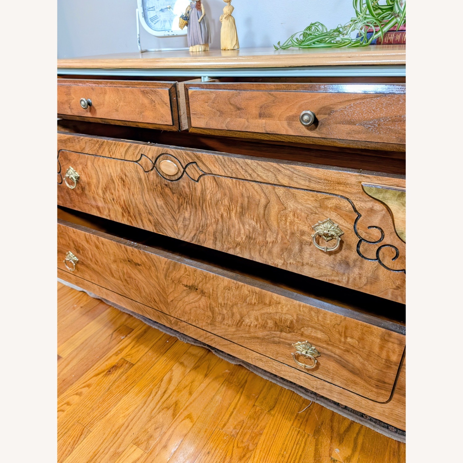 Vintage Walnut Designed Dresser and Mirror - image-5