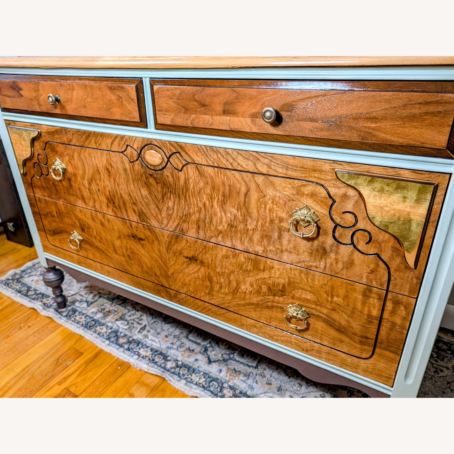 Vintage Walnut Designed Dresser and Mirror - image-6