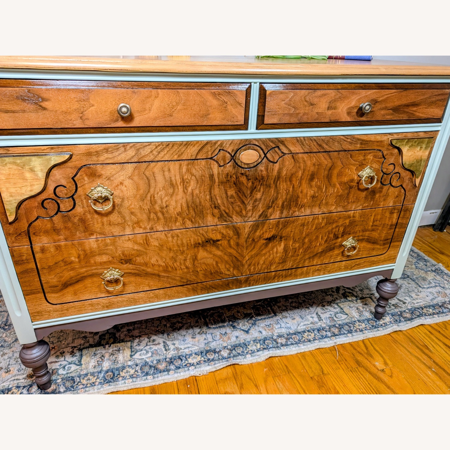 Vintage Walnut Designed Dresser and Mirror - image-7