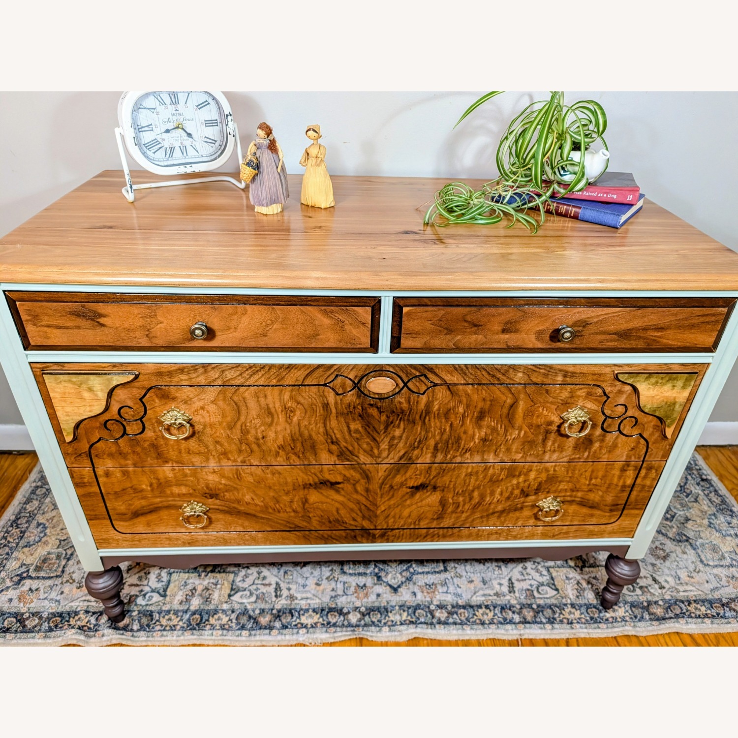 Vintage Walnut Designed Dresser and Mirror - image-11