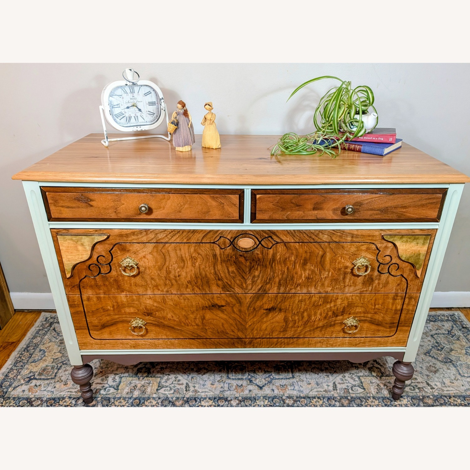 Vintage Walnut Designed Dresser and Mirror - image-12