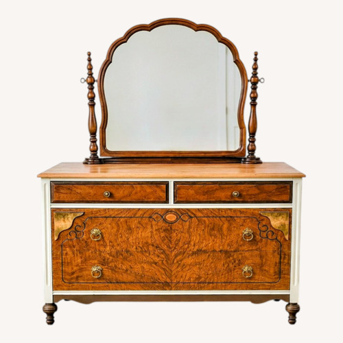 Used Vintage Walnut Designed Dresser and Mirror for sale on AptDeco