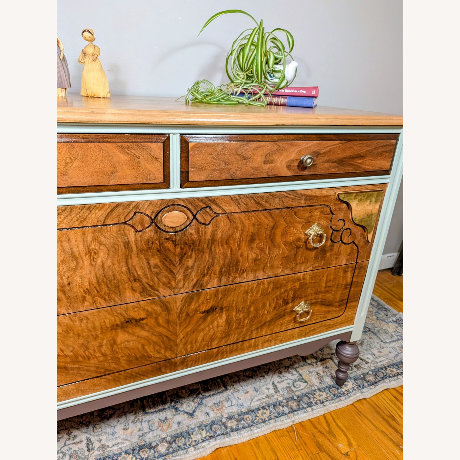 Vintage Walnut Designed Dresser and Mirror - image-4