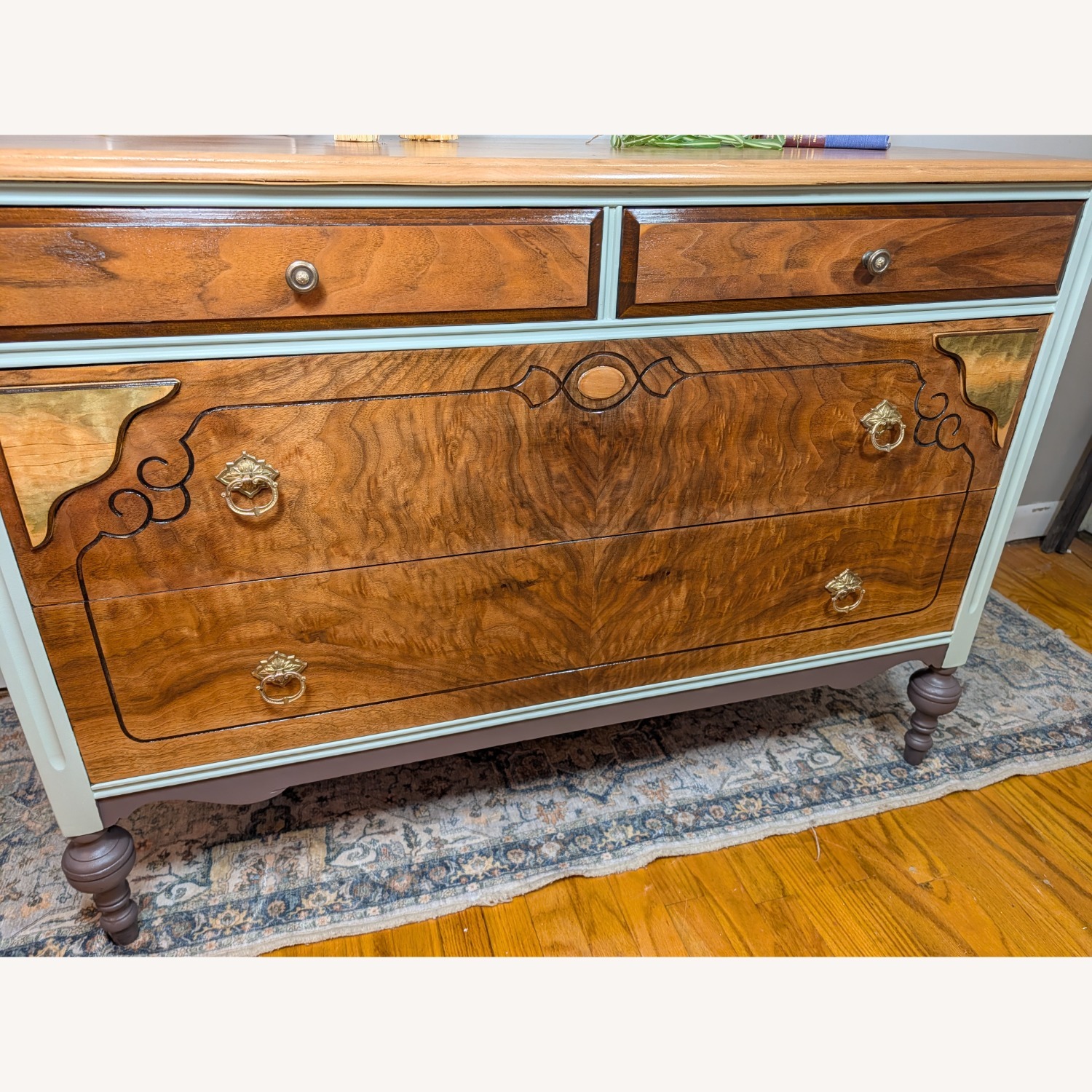 Vintage Walnut Designed Dresser and Mirror - image-8