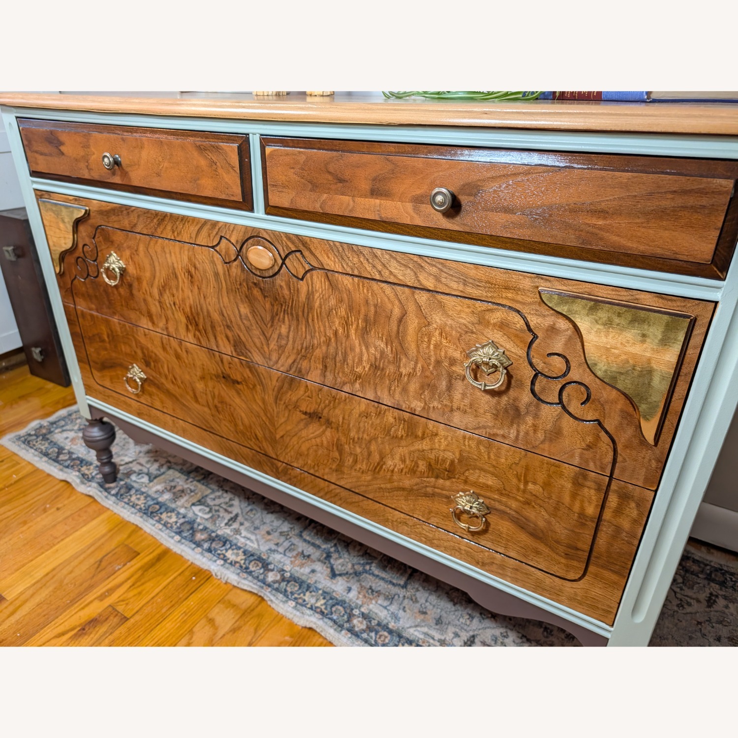 Vintage Walnut Designed Dresser and Mirror - image-14