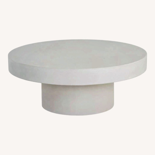 Used Sunpan Modern Home White Concrete Coffee Table for sale on AptDeco