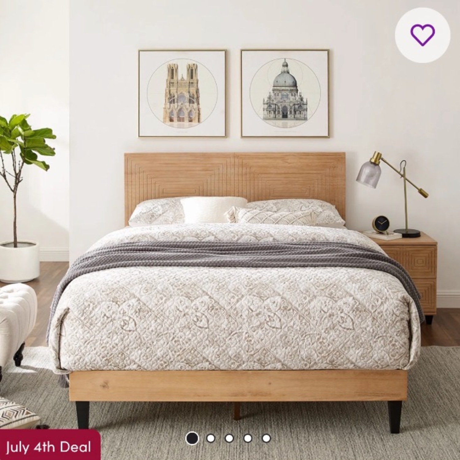 Wayfair Light Brown Wood Full Bed - image-3