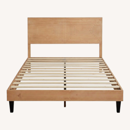 Used Wayfair Light Brown Wood Full Bed for sale on AptDeco