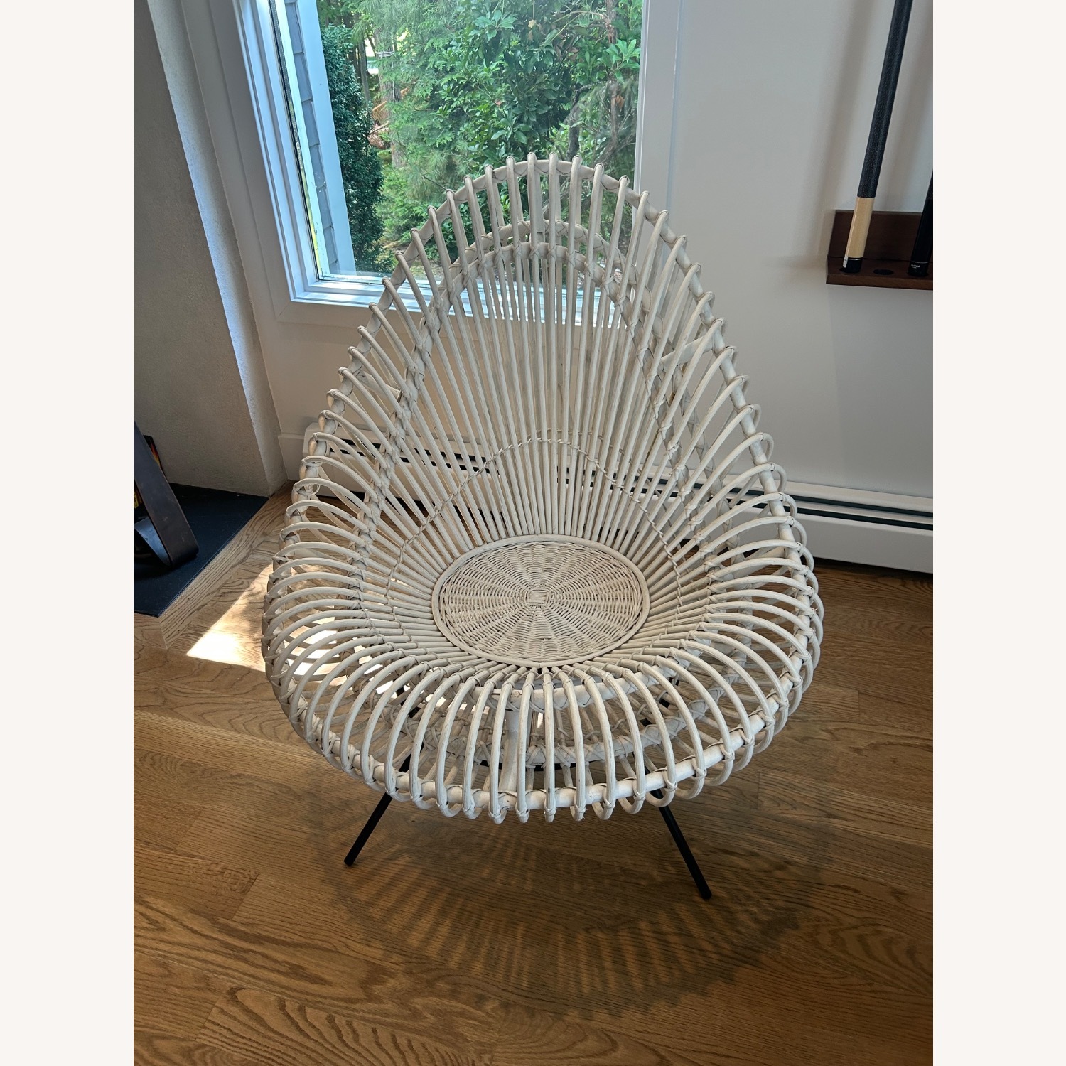 White Painted Rattan Accent Chairs 1950s  - image-1