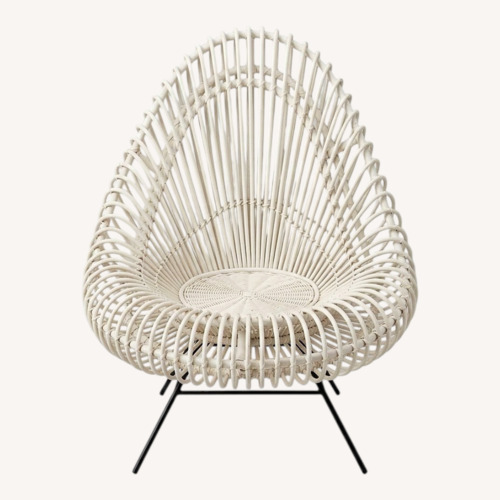 Used White Painted Rattan Accent Chairs 1950s  for sale on AptDeco