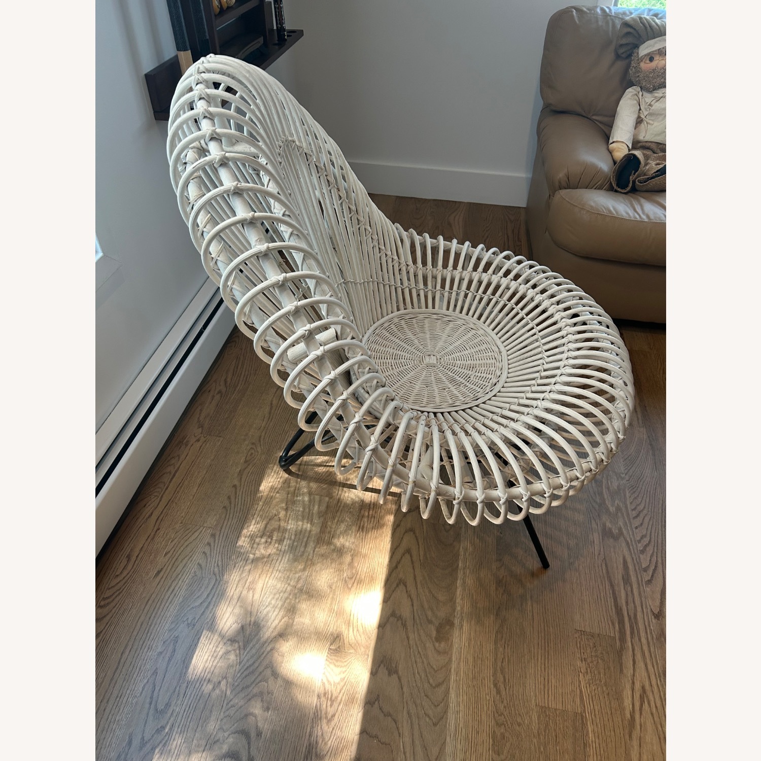 White Painted Rattan Accent Chairs 1950s  - image-8