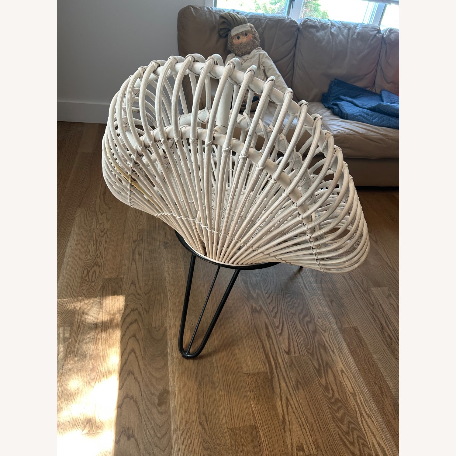 White Painted Rattan Accent Chairs 1950s  - image-6