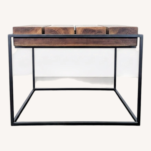 Used West Elm Wood Top End Table on Metal Frame for sale on AptDeco