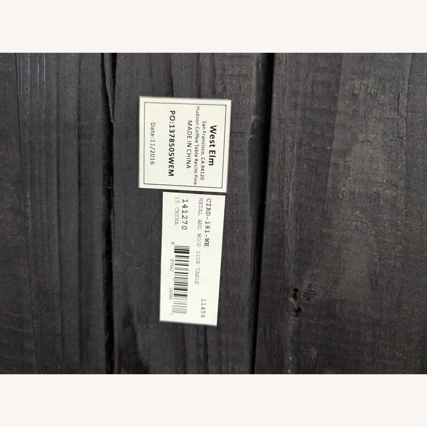 West Elm Wood Top End Table on Metal Frame - image-6