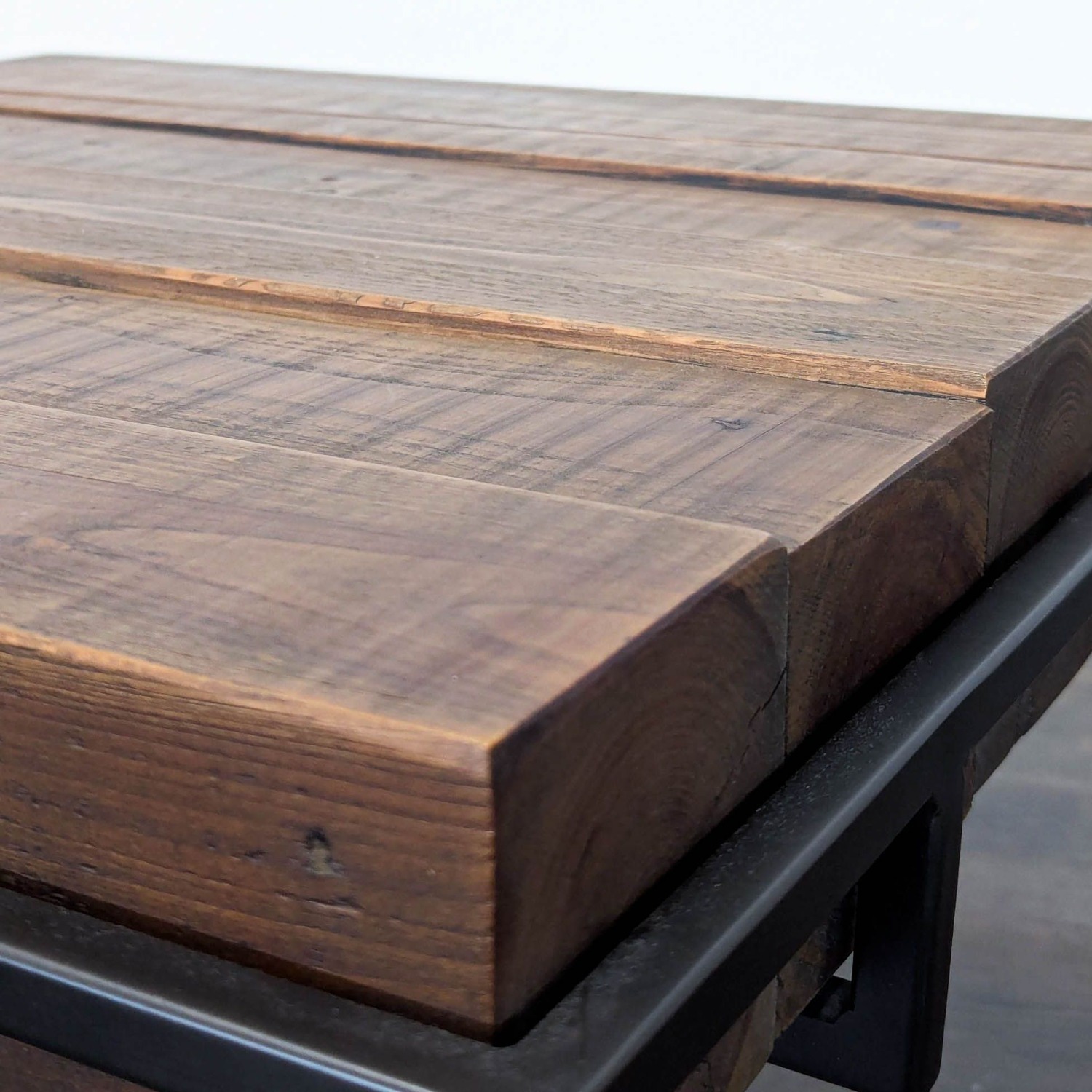 West Elm Wood Top End Table on Metal Frame - image-4