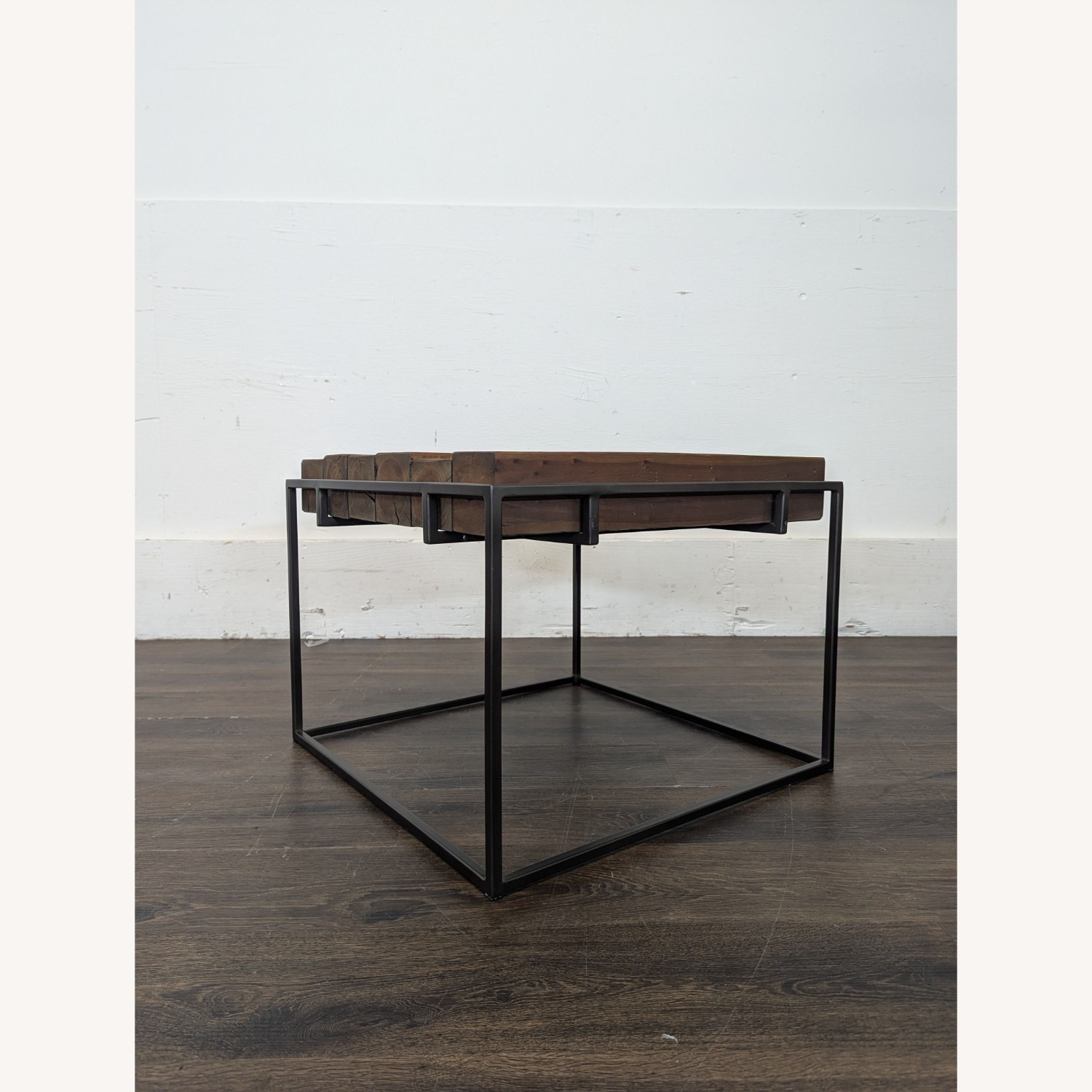 West Elm Wood Top End Table on Metal Frame - image-2