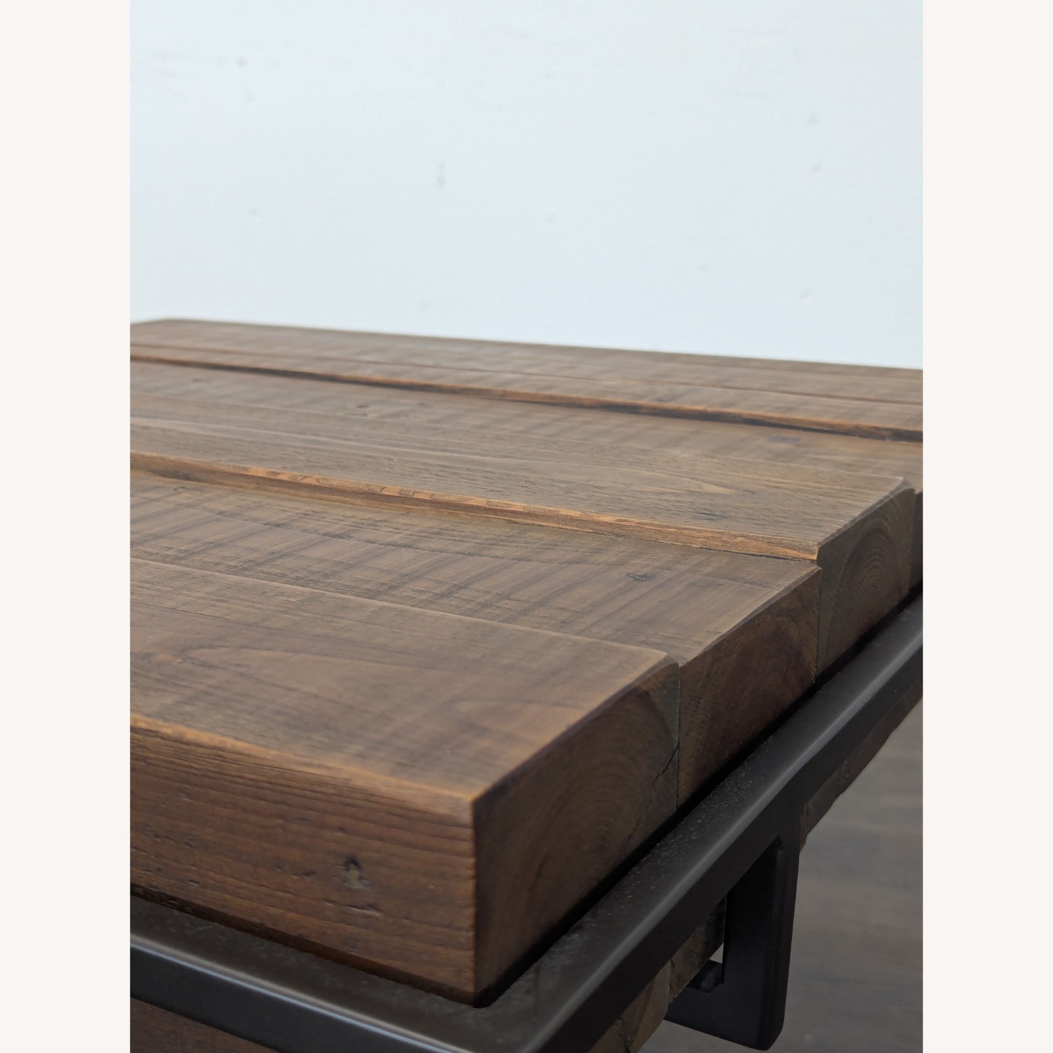 West Elm Wood Top End Table on Metal Frame - image-1