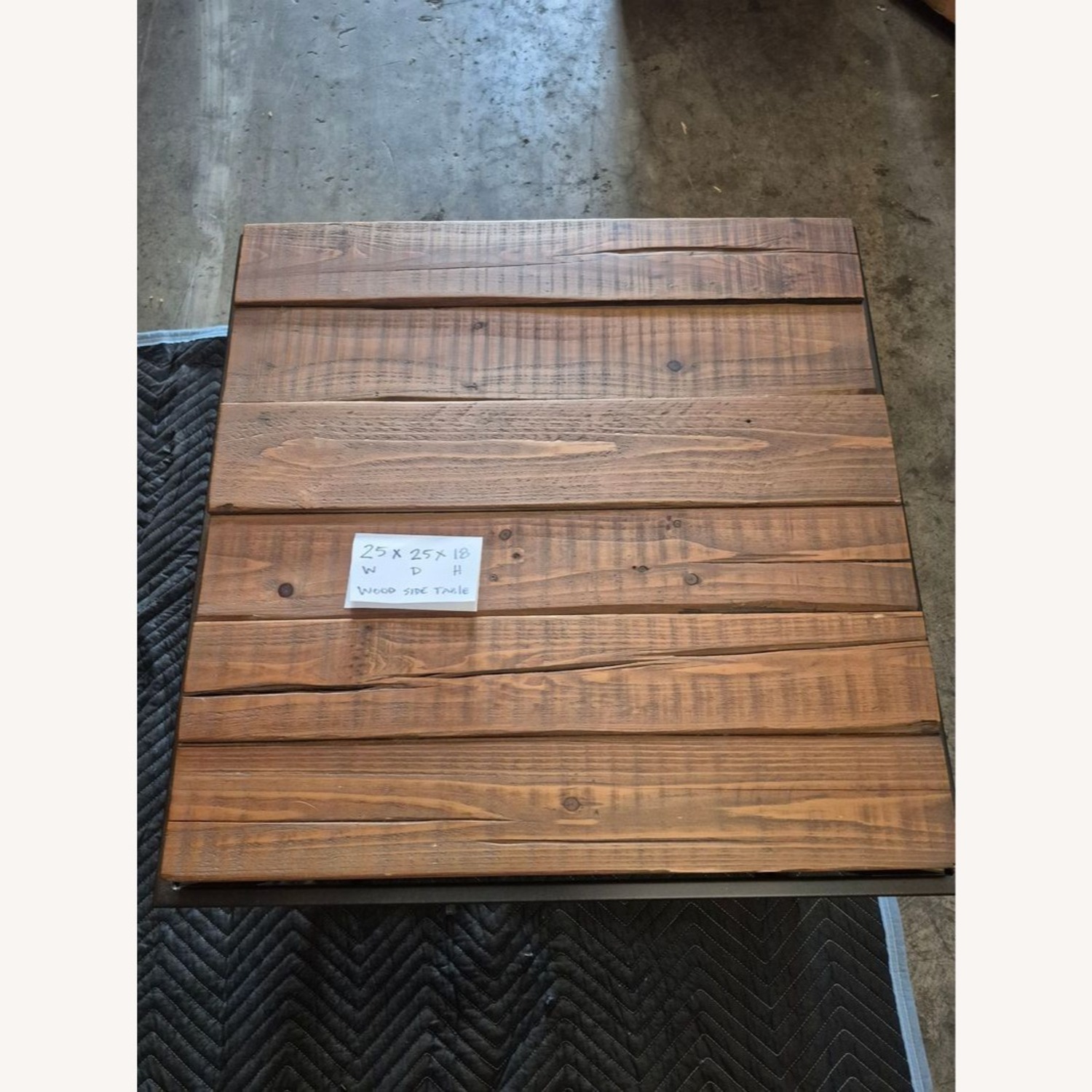 West Elm Wood Top End Table on Metal Frame - image-3