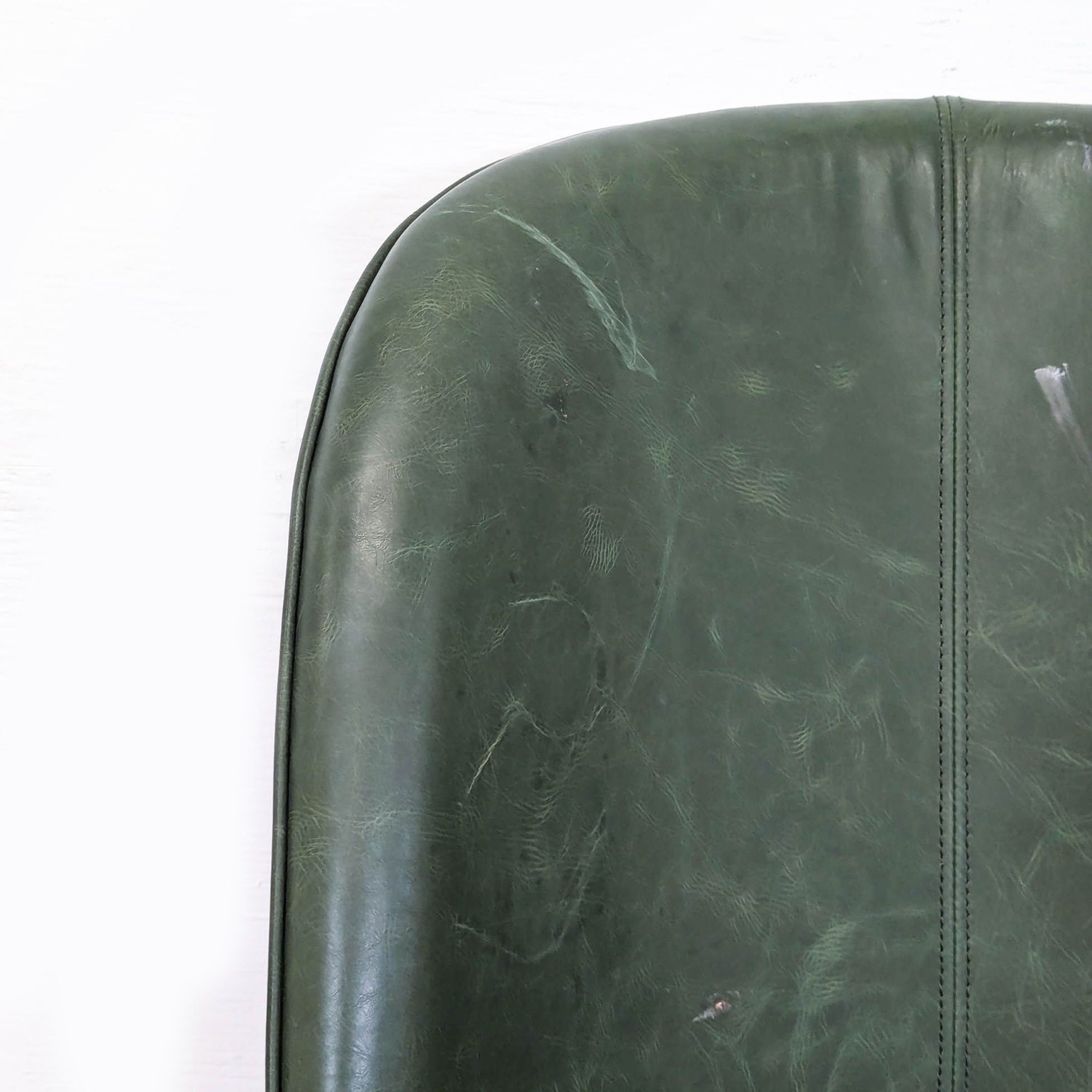 Set of 3 Leather Dining Chairs on Wood Legs - image-3