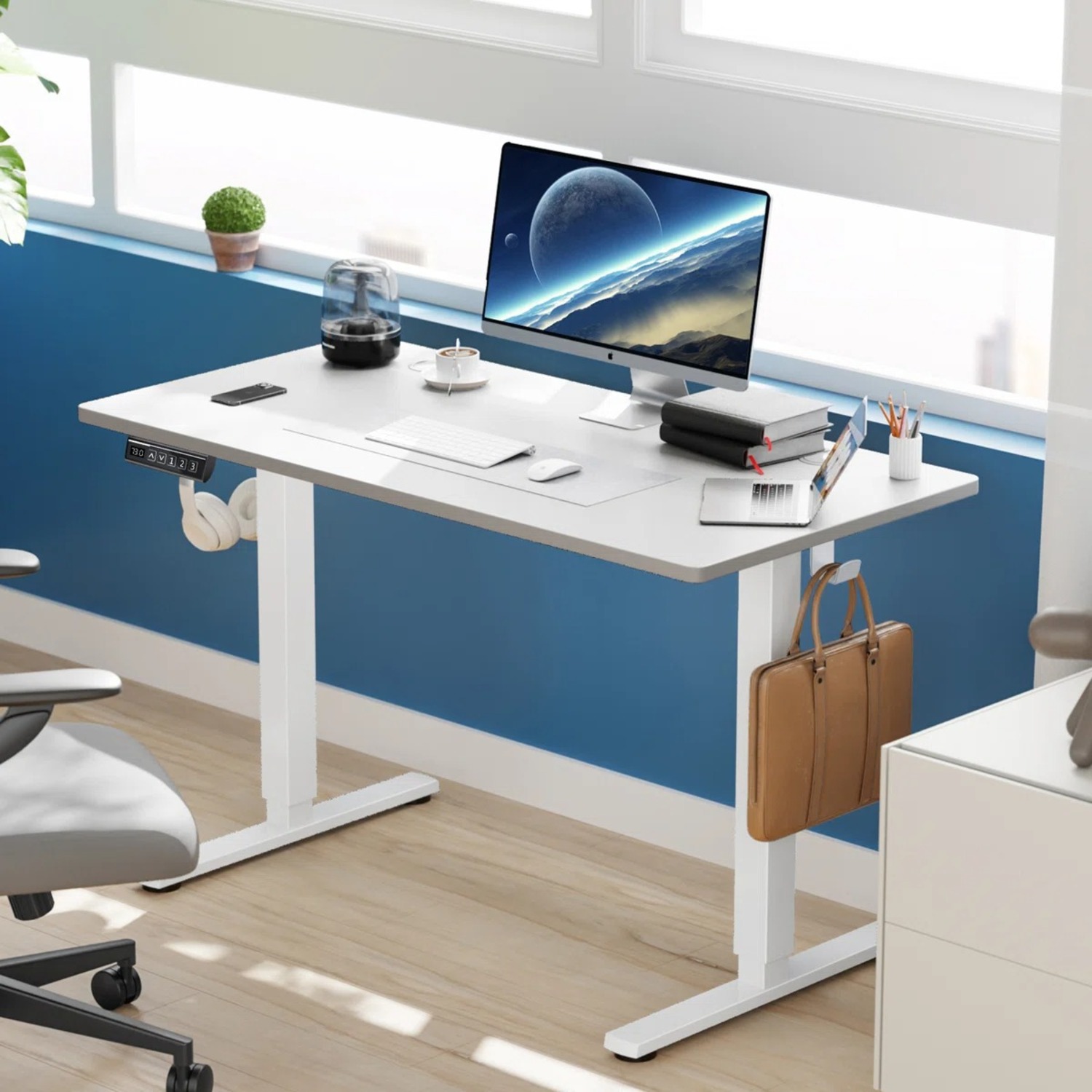 Wayfair White Standing & Height-Adjustable Desk - image-4
