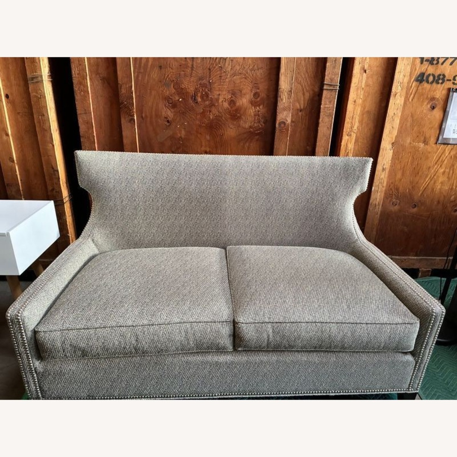 Thomasville Modern Grey Upholstered Loveseat  - image-4