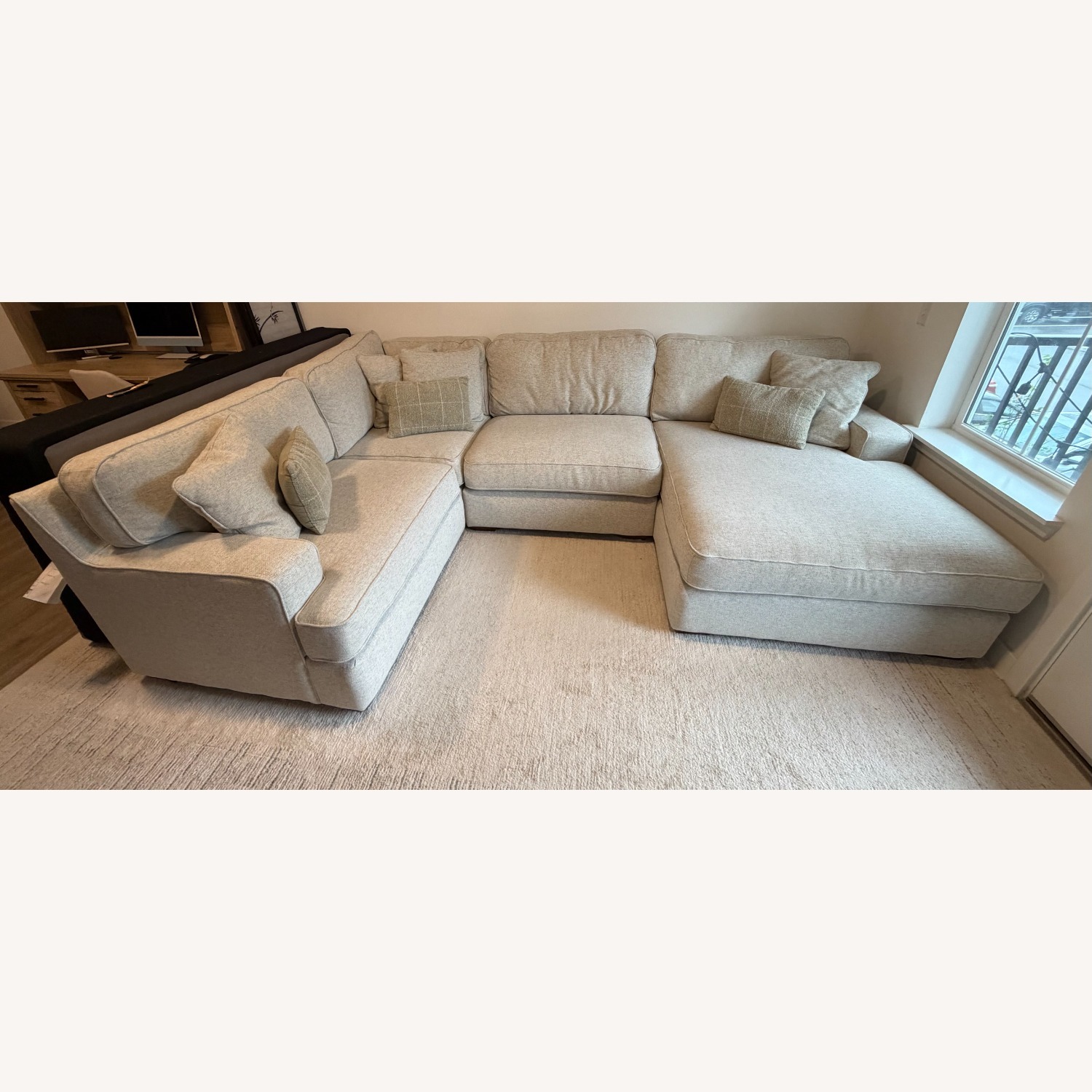 Natural Fabric 3+ Piece Sectional - image-4